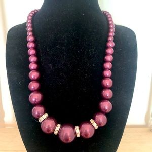 Faux Purple Pearl String Necklace